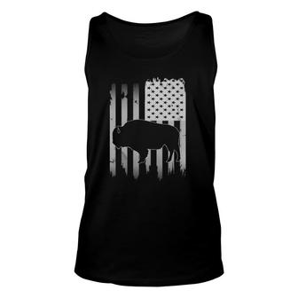 Bison Usa American Flag 4Th Of July Patriotic Buffalo Gift Unisex Tank Top | Mazezy