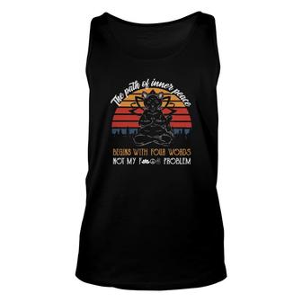 Black Cat Yoga The Path Of Inner Peace Begins With Four Words Vintage Retro Tank Top | Mazezy