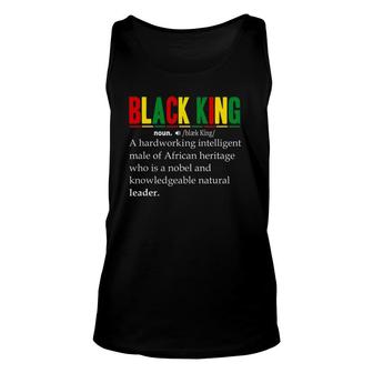 Mens Black King Definition African Pride Melanin Black History Tank Top | Mazezy