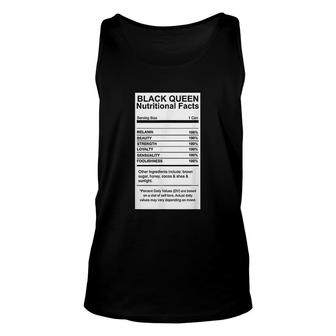 Black Queen Nutritional Facts Unisex Tank Top | Mazezy