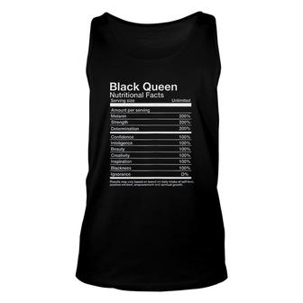 Black Queen Nutritional Facts Unisex Tank Top | Mazezy