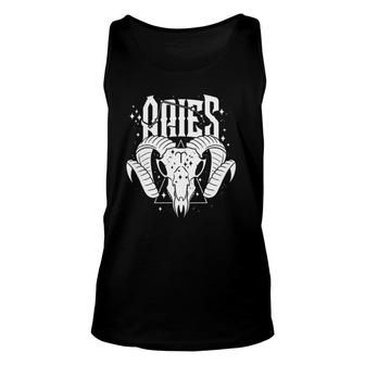 Blackcraft Zodiac Signs Aries Skull Constellation Fire Witch Tank Top | Mazezy