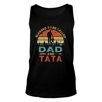 Mens Blessed To Be Called Dad And Tata Father's Day Tank Top | Mazezy