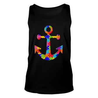 Boat Ship Cruise Anchor Jigsaw Autism Puzzle Unisex Tank Top | Mazezy