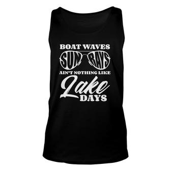 Boat Waves Sun Rays Lake Days Pontoon Boat Summer Boating Unisex Tank Top | Mazezy
