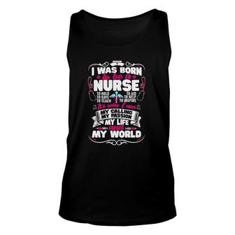 Womens I Was Born To Be A Nurse Cool Health Care Nursing V-Neck Tank Top | Mazezy