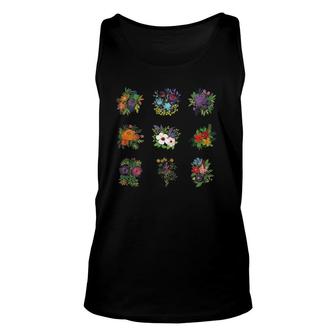 Botanical Floral Flower Watercolor Colorful Flowers Gardener Tank Top | Mazezy