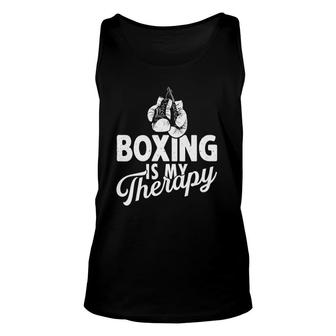 Boxer Boxing Coach Player Boxing Is My Therapy Pullover Tank Top | Mazezy