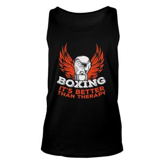 Boxing Better Than Therapy Fighter Combat Sport Boxer Gift Unisex Tank Top | Mazezy