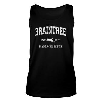Braintree Massachusetts Ma Vintage Athletic Sports Design Unisex Tank Top | Mazezy