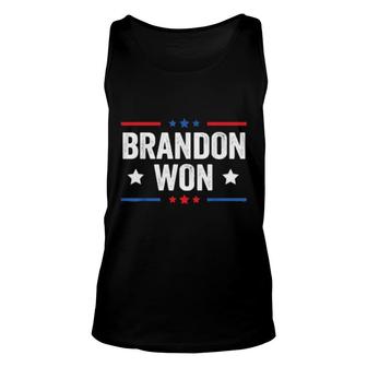 Mens Brandon Won,Thank You Brandon, Lets Go Branden Us Flag Tank Top | Mazezy
