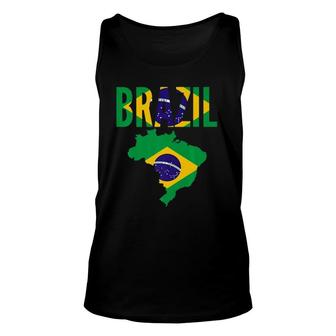 Brazilian Gift Brazil Country Map Flag Premium Unisex Tank Top | Mazezy