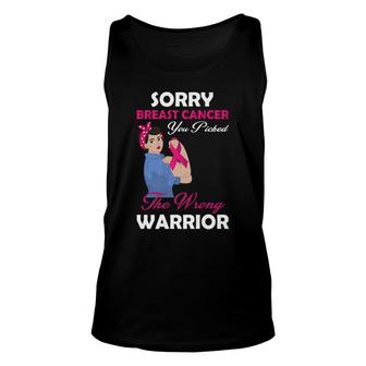 Breast Cancer Awareness T-shirt Sorry Breast Cancer Unisex Tank Top - Thegiftio UK