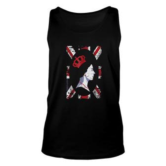 British Flag With The Queen Union Jack United Kingdom Unisex Tank Top | Mazezy