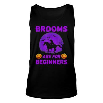 Brooms Are For Beginners Horses Witch Halloween Unisex Tank Top | Mazezy