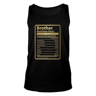 Brother Nutrition Facts Father's Day For Brother Tank Top | Mazezy