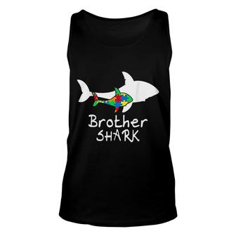 Brother Shark Puzzle Piece Cool Autism Awareness Gift Unisex Tank Top | Mazezy