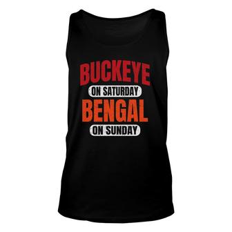 Buckeye On Saturday Bengal On Sunday Cincinnati Ohio Vintage Tank Top | Mazezy
