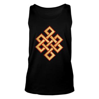 Buddhist - Auspicious Endless Knot Pocket Unisex Tank Top | Mazezy