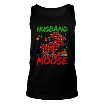 Buffalo Plaid Matching Husband Moose Christmas Pajama Tank Top | Mazezy