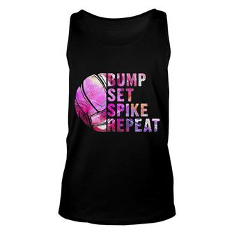 Bump Set Spike Repeat Volleyball Unisex Tank Top | Mazezy