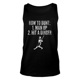 How To Bunt, Hit A Dinger Baseball Player Home Run Fun Tank Top | Mazezy