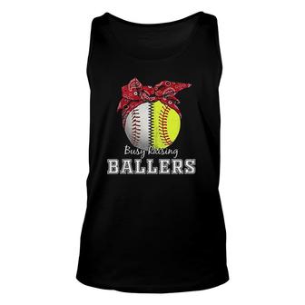 Busy Raising Ballers Softball Baseball Unisex Tank Top | Mazezy
