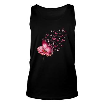 Butterfly Lover Pink Daisy Flower Insect Unisex Tank Top | Mazezy
