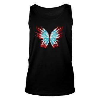 Butterfly Usa Patriotic Cute 4Th Of July Womens Unisex Tank Top | Mazezy