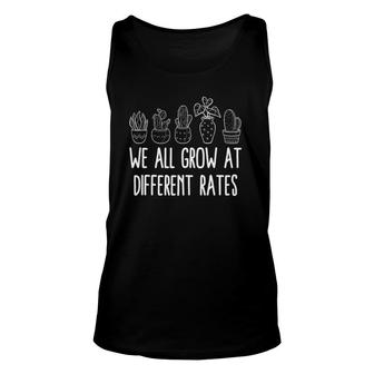 Cactus We All Grow At Different Rates Teacher Unisex Tank Top | Mazezy AU