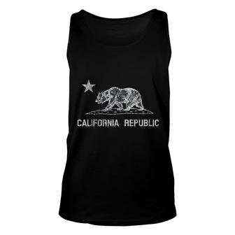 California Republic Flag Distressed Bear Unisex Tank Top | Mazezy