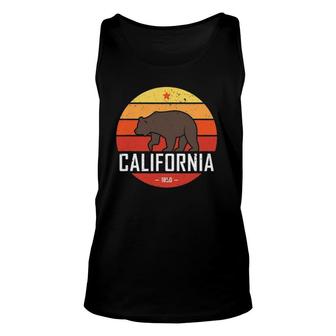 California State Grizzly Bear Vintage Retro Style Gift Unisex Tank Top | Mazezy