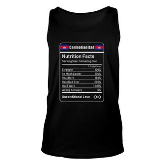 Cambodian Dad Nutrition Facts Father's Unisex Tank Top | Mazezy