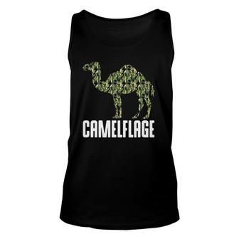 Camouflage Camel Dromedary Camelflage Hump Day Camo Outfit Unisex Tank Top | Mazezy