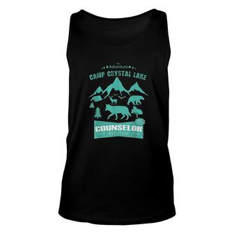 Camp Camping Crystal Lake Counselor Vintage Costume Gift Unisex Tank Top - Thegiftio UK