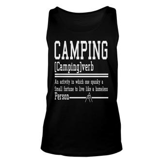 Camping Definition Outdoor Activities Unisex Tank Top - Thegiftio