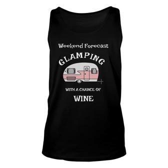 Camping For Women Glamping With Wine Cute Gift Unisex Tank Top | Mazezy