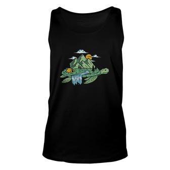 Camping On A Turtle Camping Lover Unisex Tank Top | Mazezy