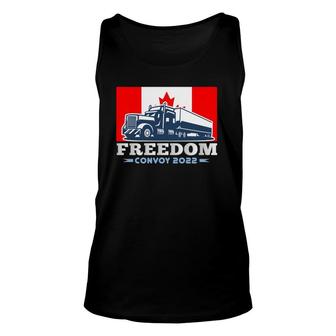 Canada Flag Freedom Convoy 2022 Canada Trucker Unisex Tank Top | Mazezy