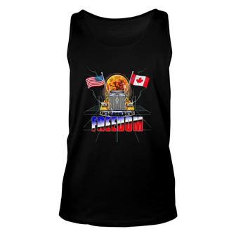 Canada Freedom Convoy 2022 Canadian Truckers Support Flag Unisex Tank Top | Mazezy