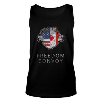 Canada Freedom Convoy 2022 Canadian Truckers Support Unisex Tank Top | Mazezy