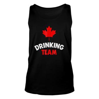 Canadian Drinking Team Red Leaf Canada National Colors Unisex Tank Top | Mazezy