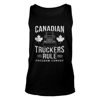 Canadian Truckers Rule Freedom Convoy 2022 Vintage Trucker Zip Tank Top | Mazezy