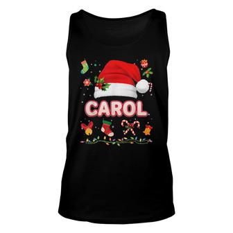 Carol Santa Claus Hat Family Merry Christmas Xmas Costume Unisex Tank Top | Mazezy