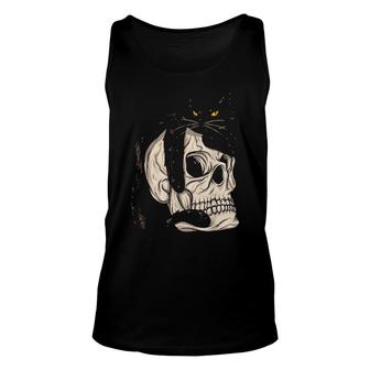 Cat Creepy Cat Goth Skull Gothic Unisex Tank Top | Mazezy