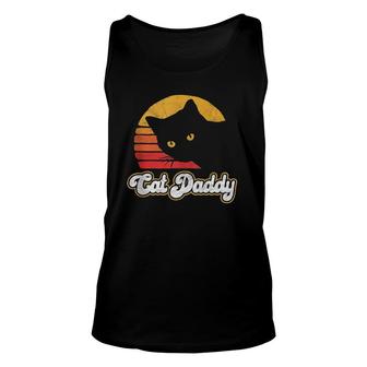 Cat Daddy Funny Vintage Eighties Style Cat Retro Distressed Unisex Tank Top | Mazezy