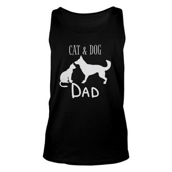 Cat Dog Dad Owner Cute Father Daddy Pet Papa Gift Unisex Tank Top | Mazezy