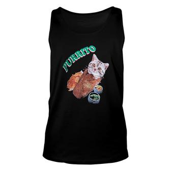 Cat In A Burrito Funny Mexican Food Unisex Tank Top | Mazezy
