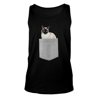 Cat In Your Pocket Siamese Cat Unisex Tank Top | Mazezy