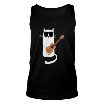 Cat Playing Guitar Unisex Tank Top | Mazezy